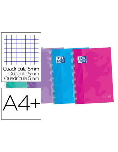 CUADERNO ESP. OXFORD SCHOOL A4 T.EXTRA MICRO 5MM 120H 90GR.5UD