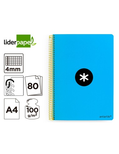 CUADERNO ESP.LIDERPAPEL A4 ANTARTIK T.DURA 80H 100GR 4MM MARGEN AZ.