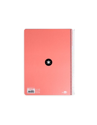 CUADERNO ESP.LIDERPAPEL A4 ANTARTIK T.DURA 80H 100GR 4MM MARGEN CORAL