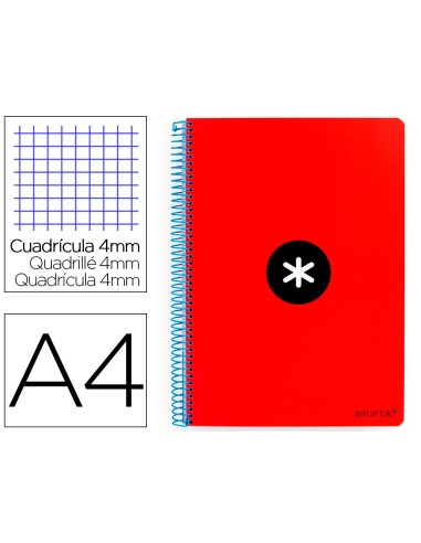 CUADERNO ESP.LIDERPAPEL A4 ANTARTIK T.DURA 80H 100GR 4MM MARGEN RJ.