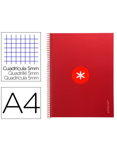 CUADERNO ESP.A4 MICRO ANTARTIK T.FORRADA 80H 90GR.5MM 1B.4 TAL.FRAMB.