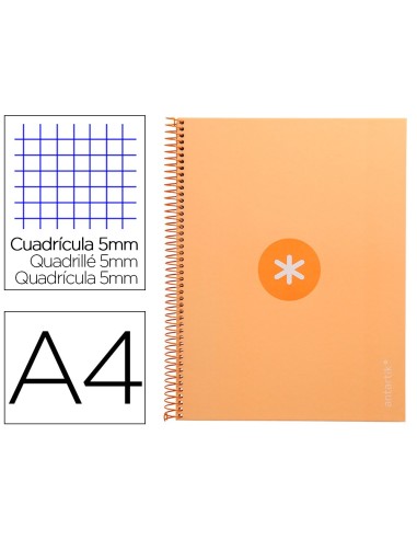 CUADERNO ESP.A4 MICRO ANTARTIK T.FORRADA 80H 90GR.5MM 1B.4 TAL.AM. CL