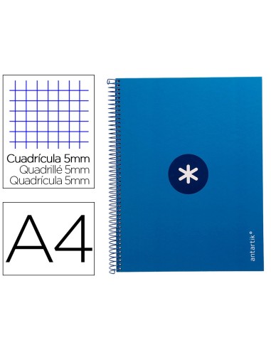 CUADERNO ESP.A4 MICRO ANTARTIK T.FORRADA 80H 90GR.5MM 1B.4 TAL.AZ.OS.