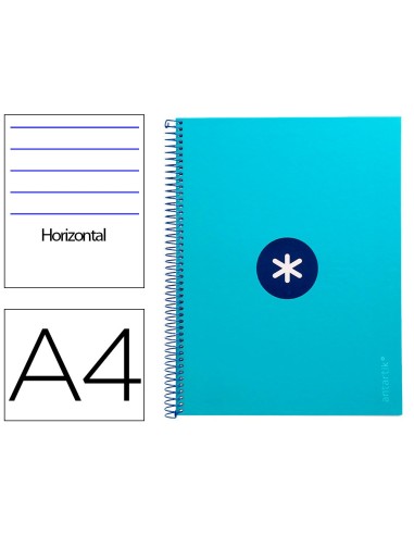 CUADERNO ESP.A4 MICRO ANTARTIK T.FORRADA80H 90GR.HOR.1B.4 TAL.TURQ.