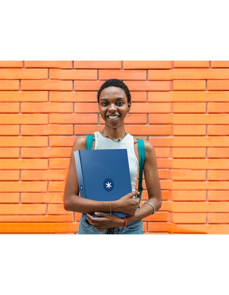 CARPETA  ANTARTIK A4 FORRADA 4AN.25MM REDONDAS AZ. OSCURO