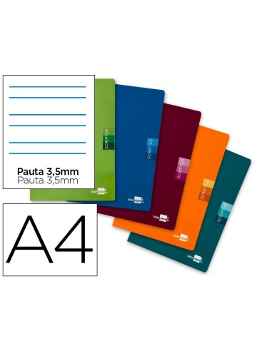 CUADERNO ENCOLADO SCRIPTUS A4 T.CARTON PAUTA 3.5MM 48H. 90GR. SURT.