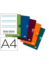 CUADERNO ENCOLADO SCRIPTUS A4 T.CARTON PAUTA 2.5MM 48H. 90GR. SURT.