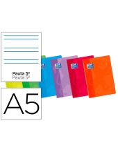 CUADERNO ENCOLADO OXFORD A5 T.CARTON PAUTA 2.5MM 48H. 90GR. SURT.