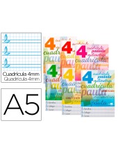 CUADERNO GRAP. LIDERPAPEL A5 T.CARTON PAUTAGUIA 4MM 32H. 70GR. SURT.