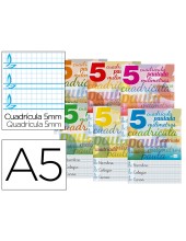 CUADERNO GRAP. LIDERPAPEL A5 T.CARTON PAUTAGUIA 5MM 32H. 70GR. SURT.