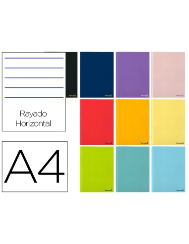 CUADERNO GRAP. WRITE A4 T.CARTON HORIZONTAL 80H 60GR.SURT.