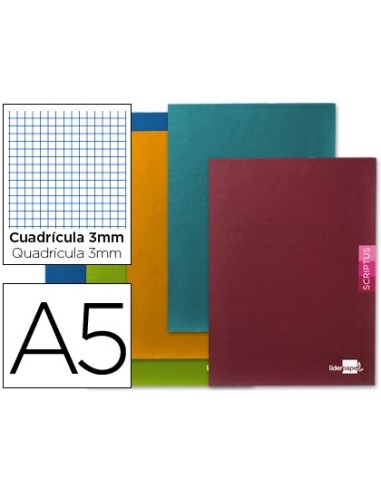 CUADERNO ENCOLADO SCRIPTUS A5 T.CARTON 3MM 48H. 90GR. COL. SURT.