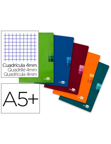 CUADERNO ENCOLADO SCRIPTUS A5 T.CARTON 4MM 48H. 90GR. COL.SURT.