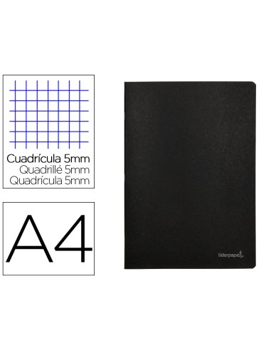 CUADERNO ENCOLADO LIDERPAPEL A4 T.CARTON 5MM 80H. 60GR. NG.