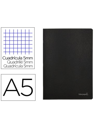 CUADERNO ENCOLADO LIDERPAPEL A5 T.CARTON 5MM 80H. 60GR. NG.