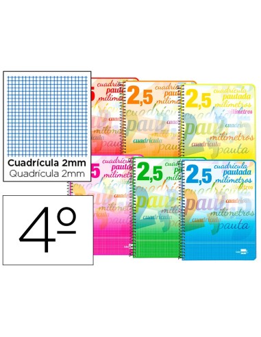 CUADERNO ESP. WRITE A5 T.BLANDA PAUTA 2.5MM 40H. 70GR. COL.SURT.