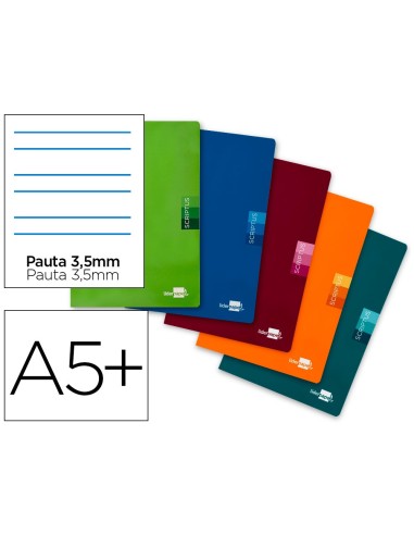 CUADERNO GRAP. SCRIPTUS A5+ T.CARTON R.MONTESORI 2.5MM 48H 90GR.SURT.