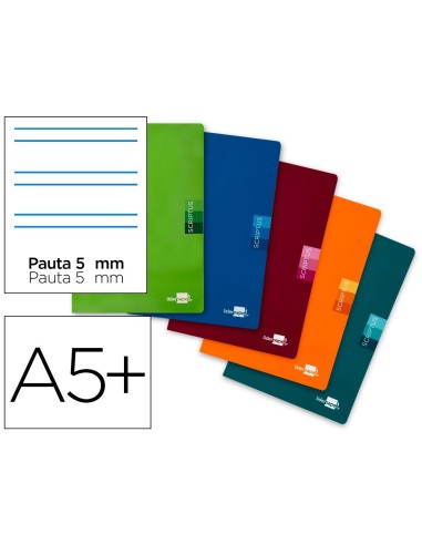 CUADERNO GRAP. SCRIPTUS A5+ T.CARTON R.MONTESORI 5MM 48H 90GR SURT.