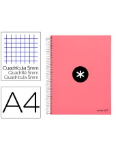 CUADERNO ESP. ANTARTIK A4 T.FORRADA 5MM 5B 4T. 120H. 100GR. CORAL