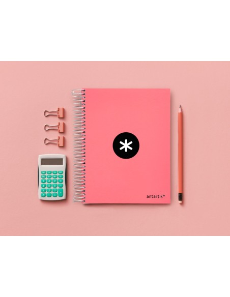 CUADERNO ESP. ANTARTIK A5 T.FORRADA 5MM 5B 6T.120H.100GR. CORAL