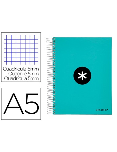 CUADERNO ESP. ANTARTIK A5 T.FORRADA MICRO 5MM 5B 6T.120H.100GR.MENTA