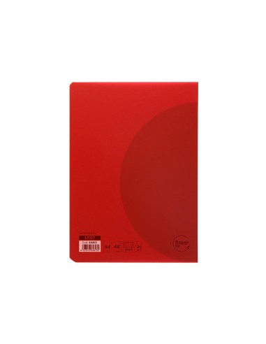 CUADERNO  360 T.DE PLAST.A4 48H. 90G/M2 5MM DOBLE MARGEN SURT.