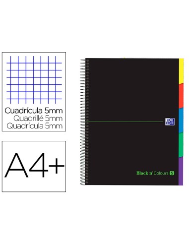 CUADERNO ESP. OXFORD B&C A4+T.EXTRA MICRO 5MM 5B 100H. 90GR. VE.