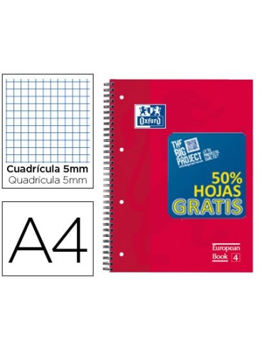 CUADERNO ESP. OXFORD OPTIK A4 T.EXTRA MICRO 5MM 3B.120H 90GR. RJ.