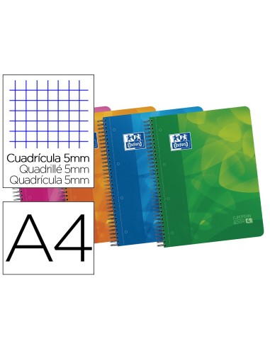 CUADERNO ESP. OXFORD SCHOOL A4 T.PP MICRO 5MM 120H 90GR. SURT.