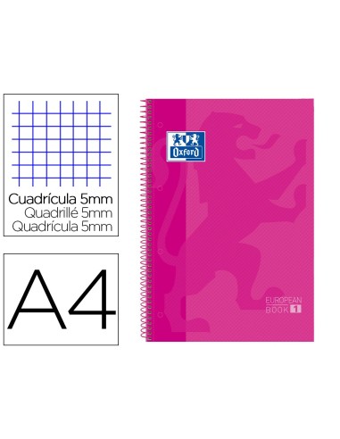 CUADERNO ESP. OXFORD EBOOK A4 T.EXTRA 5MM 80H 90GR. ROSA