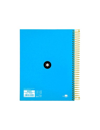 CUADERNO ESP. ANTARTIK A5 T.FORRADA MICRO 5MM 5B 6T.120H.100GR. AZ.