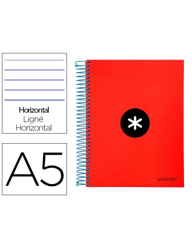 CUADERNO ESP. ANTARTIK A5 T.FORRADA MICRO HOR. 5B.6T.120H.100GR.RJ.