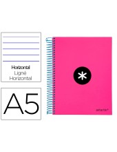 CUADERNO ESP. ANTARTIK A5 T.FORRADA MICRO HOR. 5B.6T.120H.100GR.ROSA