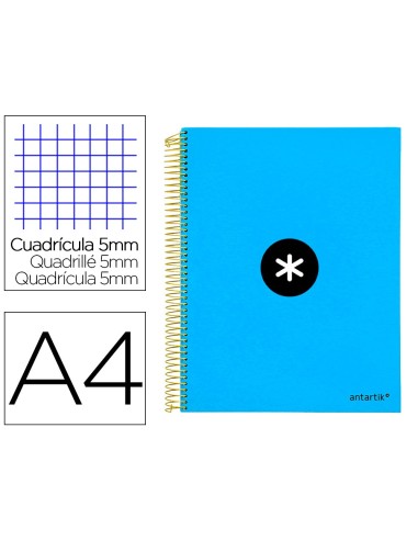 CUADERNO ESP. ANTARTIK A4 T.FORRADA MICRO 5MM 5B 4T.120H.100GR.AZ.