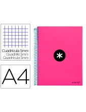 CUADERNO ESP. ANTARTIK A4 T.FORRADA MICRO 5MM 5B 4T.120H.100GR.ROSA