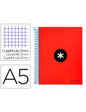 CUADERNO ESP. ANTARTIK A5 T.FORRADA MICRO 5MM 5B 6T.120H.100GR.RJ.