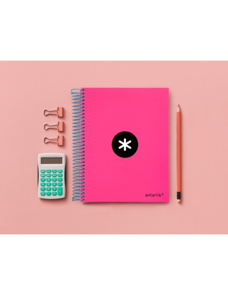 CUADERNO ESP. ANTARTIK A5 T.FORRADA MICRO 5MM 5B 6T.120H.100GR.ROSA