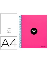 CUADERNO ESP. ANTARTIK A4 T.FORRADA MICRO LISO 4T.120H.100GR.ROSA FL