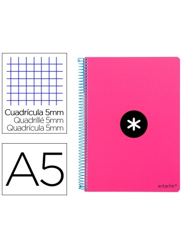 CUADERNO ESP. ANTARTIK A5 T.EXTRA 4MM 80H. 100GR. ROSA