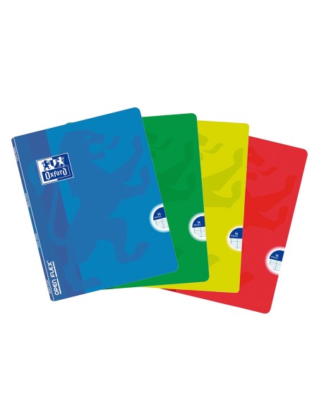 CUADERNO ENCOLADO OXFORD A5 T.FLEXIBLE HOR. 48H. 90GR. SURT.