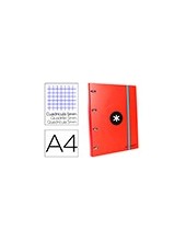 CARPETA C/RECAMBIO LIDERPAPEL ANTARTIK A4 5 MM.FORRADA 4 A. 25MM ROJO 2