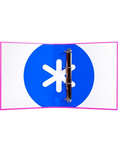 CARPETA 4 ANILLAS 40 MM MIXTAS LIDERPAPEL ANTARTIK FOLIO FORRADA ROSA