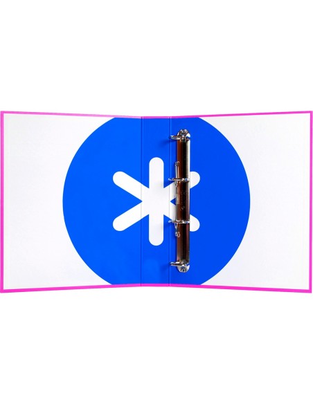CARPETA 4 ANILLAS 40 MM MIXTAS LIDERPAPEL ANTARTIK FOLIO FORRADA ROSA