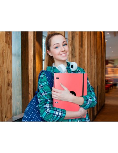 CARPETA RECAMBIO ANTARTIK A4 5MM FORRADA 4 ANILLAS 25MM CORAL