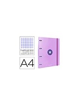 CARPETA RECAMBIO ANTARTIK A4 5MM FORRADA 4 ANILLAS 25MM LAVANDA 2