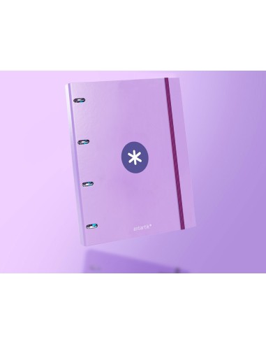 CARPETA RECAMBIO ANTARTIK A4 5MM FORRADA 4 ANILLAS 25MM LAVANDA