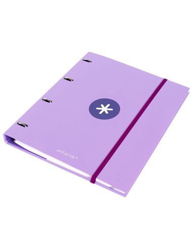 CARPETA RECAMBIO ANTARTIK A4 5MM FORRADA 4 ANILLAS 25MM LAVANDA