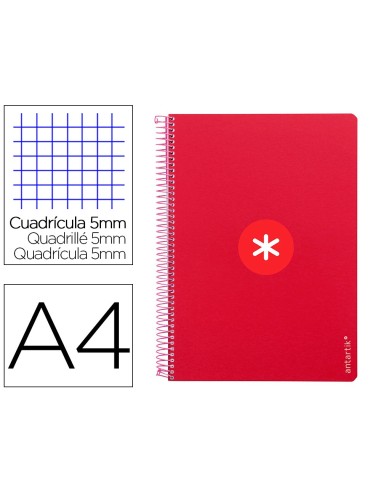 CUADERNO ESP. ANTARTIK A4 T.DURA MICRO 5MM 4T 80H 100GR FRAMBUESA