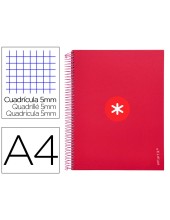 CUADERNO ESP. ANTARTIK A4 T.FORRADA MICRO 5MM 5B 4T.120H 100GR.FRAMB