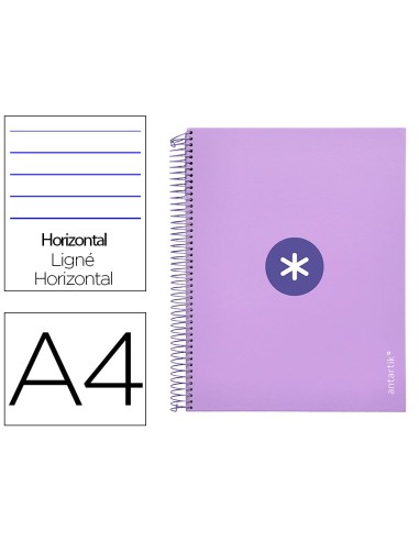 CUADERNO ESP.A4MICRO ANTARTIK T.FORRADA 120H 100GR HOR.5B. 4 TAL.LAV.